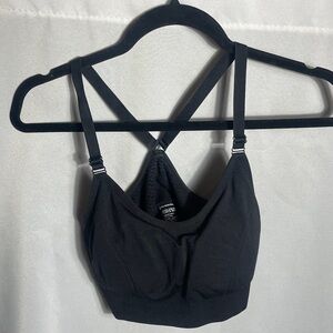 Members Mark Womens Black Seamless Adjustable Sports Bra Size Large